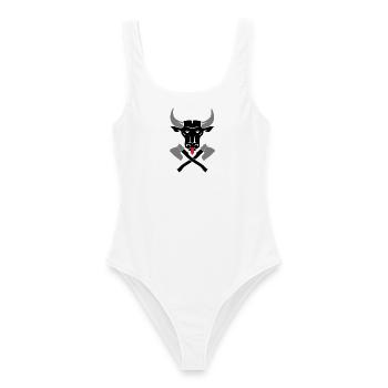 Stierkopf Bullenkopf Logo - Frauen Badeanzug - Weiß - Vorne - AI Model Female 172 dark (172cm)