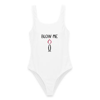 Blow me Kerze - Frauen Badeanzug - Weiß - Vorne - AI Model Female 172 dark (172cm)