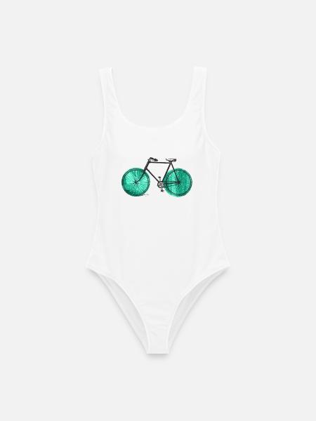Fahrrad - Frauen Badeanzug - Weiß