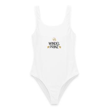 Baby Windel Prinz Krone - Frauen Badeanzug - Weiß - Vorne - AI Model Female 172 dark (172cm)
