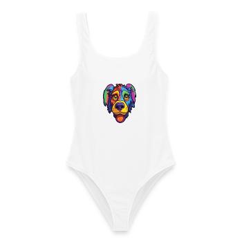 Cao de Seo Miguel Hunderasse Cartoon Kawaii Illustration - Frauen Badeanzug - Weiß - Vorne - AI Model Female 172 dark (172cm)