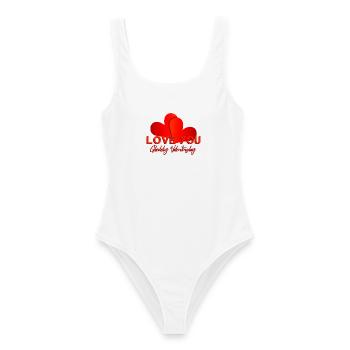 Valentines day I love you - Frauen Badeanzug - Weiß - Vorne - AI Model Female 172 dark (172cm)