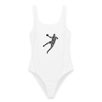 Handball Symbole Handballspieler Jungen Handballer - Frauen Badeanzug - Weiß - Vorne - AI Model Female 172 dark (172cm)