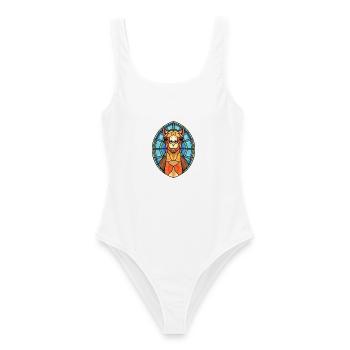 Kamel buntes Aquarell Tier Haustier Illustration - Frauen Badeanzug - Weiß - Vorne - AI Model Female 172 dark (172cm)