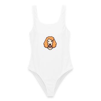 Schnurpudel Hunderasse Cartoon Kawaii Illustratio - Frauen Badeanzug - Weiß - Vorne - AI Model Female 172 dark (172cm)