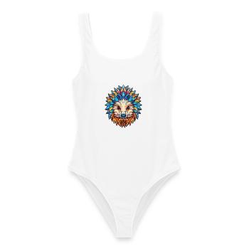 Igel Buntes Aquarell Tier Illustration - Frauen Badeanzug - Weiß - Vorne - AI Model Female 172 dark (172cm)