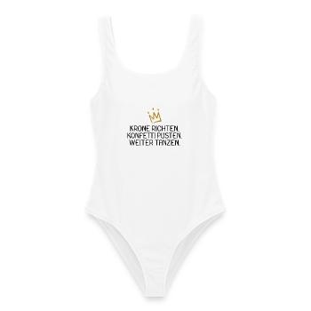 König Königin Prinz Prinzessin Spruch witzig - Frauen Badeanzug - Weiß - Vorne - AI Model Female 172 dark (172cm)