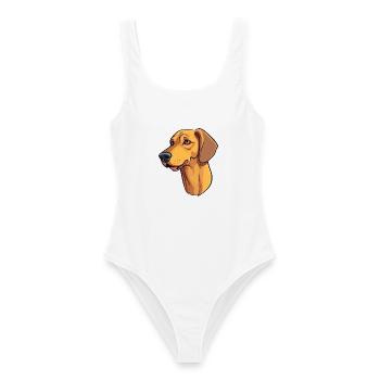 Andalusischer Jagdhund Rasse Cartoon Kawaii Illustra - Frauen Badeanzug - Weiß - Vorne - AI Model Female 172 dark (172cm)