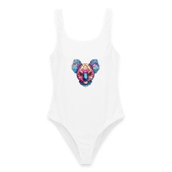 Koala buntes Aquarell Tier Haustier Illustration - Frauen Badeanzug - Weiß - Vorne - AI Model Female 172 dark (172cm)