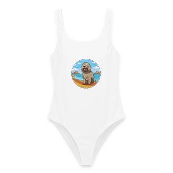 Bergamasco Schäferhund Hund Rasse Cartoon Kawaii Hund - Frauen Badeanzug - Weiß - Vorne - AI Model Female 172 dark (172cm)