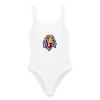 Poitevin Hund Rasse Cartoon Kawaii Illustrati - Frauen Badeanzug - Weiß - Vorne - AI Model Female 172 dark (172cm)