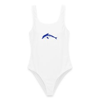 Delphin Delfin Dolphin - Frauen Badeanzug - Weiß - Vorne - AI Model Female 172 dark (172cm)