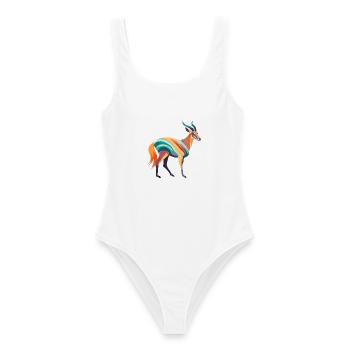 Antilope Buntes Aquarell Cartoon Kawaii Tier - Frauen Badeanzug - Weiß - Vorne - AI Model Female 172 dark (172cm)