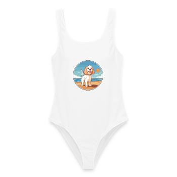 Klempner Spaniel Hund Rasse Cartoon Kawaii Clipart - Frauen Badeanzug - Weiß - Vorne - AI Model Female 172 dark (172cm)