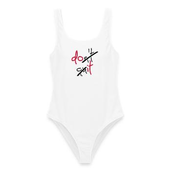 Slogan don't quit, do it - Don't stop, do it - Frauen Badeanzug - Weiß - Vorne - AI Model Female 172 dark (172cm)
