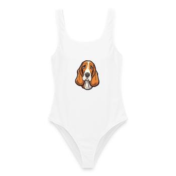 Poitevin Hund Rasse Cartoon Kawaii Illustrati - Frauen Badeanzug - Weiß - Vorne - AI Model Female 172 dark (172cm)