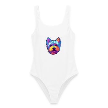 West Highland Terrier Hunderasse Cartoon Kawaii Ill - Frauen Badeanzug - Weiß - Vorne - AI Model Female 172 dark (172cm)