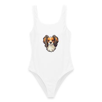 Continental Spielzeug Spaniel Hunderasse Cartoon Kawaii I - Frauen Badeanzug - Weiß - Vorne - AI Model Female 172 dark (172cm)
