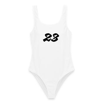 23- - Frauen Badeanzug - Weiß - Vorne - AI Model Female 172 dark (172cm)