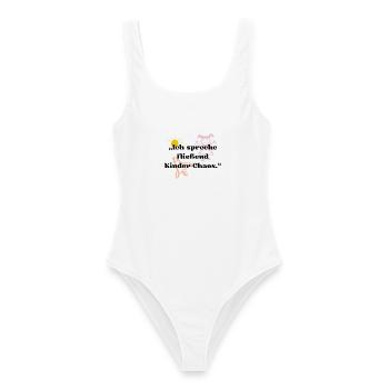 Kita für Erzieherin – Kindergarten Spruch  - Frauen Badeanzug - Weiß - Vorne - AI Model Female 172 dark (172cm)