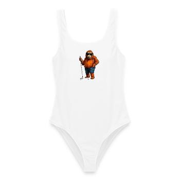 Orang Utan Golf Affe - Frauen Badeanzug - Weiß - Vorne - AI Model Female 172 dark (172cm)