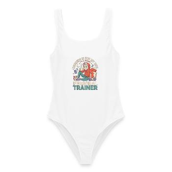 Personal Trainer Morning Is Not My Workout Coach - Frauen Badeanzug - Weiß - Vorne - AI Model Female 172 dark (172cm)