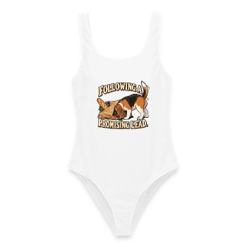 Beagle Vielversprechender Lead - Frauen Badeanzug - Weiß - Vorne - AI Model Female 172 dark (172cm)