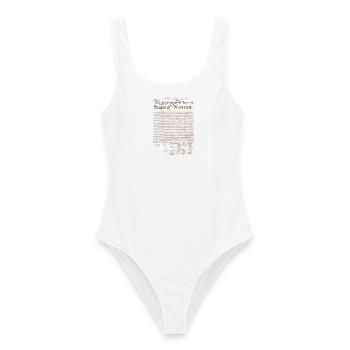 US-Unabhängigkeitserklärung - Frauen Badeanzug - Weiß - Vorne - AI Model Female 172 dark (172cm)
