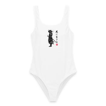  Samurai Krieger Japan - Frauen Badeanzug - Weiß - Vorne - AI Model Female 172 dark (172cm)