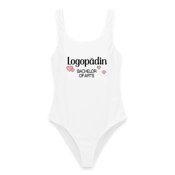 Logopädin Logopädie Bachelor - Frauen Badeanzug - Weiß - Vorne - AI Model Female 172 dark (172cm)