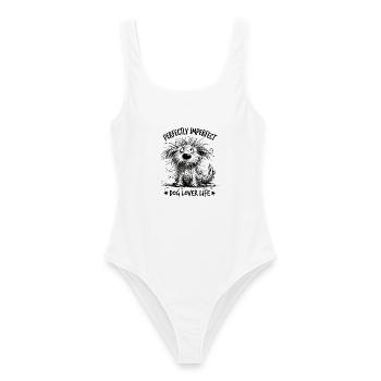 Sketch Furry Dog - Frauen Badeanzug - Weiß - Vorne - AI Model Female 172 dark (172cm)