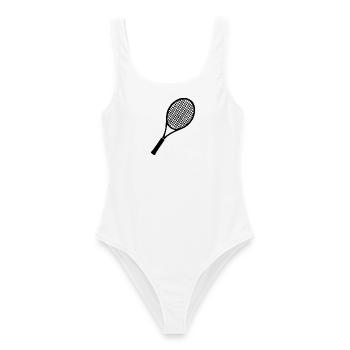 Tennisschläger Tennis Geschenk Tennisspieler - Frauen Badeanzug - Weiß - Vorne - AI Model Female 172 dark (172cm)