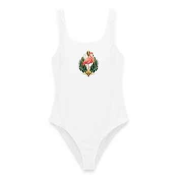 Niedlicher Flamingo Süße Flamingos - Frauen Badeanzug - Weiß - Vorne - AI Model Female 172 dark (172cm)