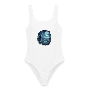 Bigfoot Alien UFO Loch Ness Weltraum Szene Kryptid - Frauen Badeanzug - Weiß - Vorne - AI Model Female 172 dark (172cm)