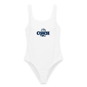 Coach - Trainer Training - Sport - Gym - Sportler - Frauen Badeanzug - Weiß - Vorne - AI Model Female 172 dark (172cm)