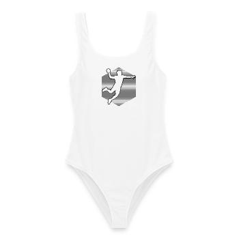 Handballspiel Geschenkidee für ein Handballspieler - Frauen Badeanzug - Weiß - Vorne - AI Model Female 172 dark (172cm)