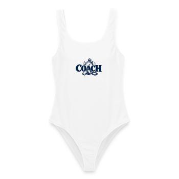 Coach - Trainer Training - Sport - Gym - Sportler - Frauen Badeanzug - Weiß - Vorne - AI Model Female 172 dark (172cm)