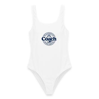 Coach - Trainer Training - Sport - Gym - Sportler - Frauen Badeanzug - Weiß - Vorne - AI Model Female 172 dark (172cm)