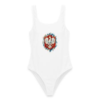 Polnischer Adler Wappen Aquarell Design - Frauen Badeanzug - Weiß - Vorne - AI Model Female 172 dark (172cm)