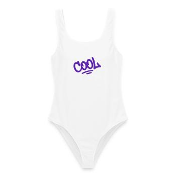 Coole Grafiti Purple Urban Lettering - Frauen Badeanzug - Weiß - Vorne - AI Model Female 172 dark (172cm)