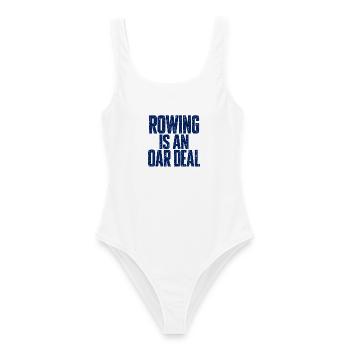 Rowing is an Oar Deal - Rudern - Ruderer - Ruderin - Frauen Badeanzug - Weiß - Vorne - AI Model Female 172 dark (172cm)