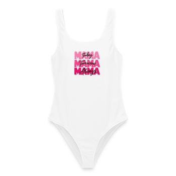 Mama Today Tomorrow Always – Mutterliebe Geschenk - Frauen Badeanzug - Weiß - Vorne - AI Model Female 172 dark (172cm)