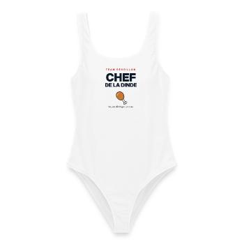 Turkey Chef – Lustiges Weihnachtsessen-T-Shirt - Frauen Badeanzug - Weiß - Vorne - AI Model Female 172 dark (172cm)