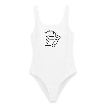 Labor-Checkliste Reagenzglas-Symbol - Frauen Badeanzug - Weiß - Vorne - AI Model Female 172 dark (172cm)