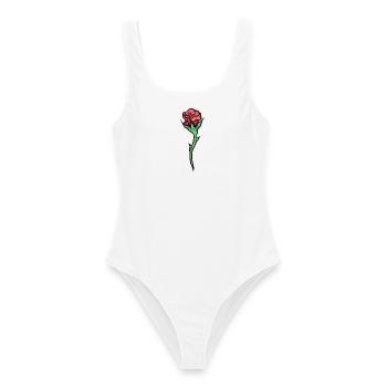 Rose Bloom Aquarell - Frauen Badeanzug - Weiß - Vorne - AI Model Female 172 dark (172cm)