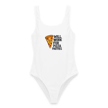 Pizza Party Typografie Nurse Pflege Sarkasmus RN - Frauen Badeanzug - Weiß - Vorne - AI Model Female 172 dark (172cm)