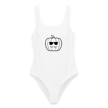 Funny pumking - Frauen Badeanzug - Weiß - Vorne - AI Model Female 172 dark (172cm)