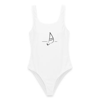 Boot Segler Segelboot  - Frauen Badeanzug - Weiß - Vorne - AI Model Female 172 dark (172cm)