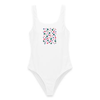 Niedlicher Flamingo Süße Flamingos - Frauen Badeanzug - Weiß - Vorne - AI Model Female 172 dark (172cm)