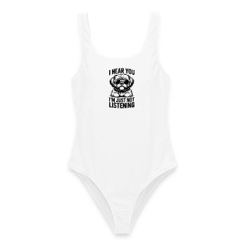 Shih Tzu Spruch Hunde Lustiges Shih Tzu Geschenk - Frauen Badeanzug - Weiß - Vorne - AI Model Female 172 dark (172cm)